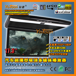 17.3寸吸顶多媒体播放器 支持手机互联HDMI/USB/SD